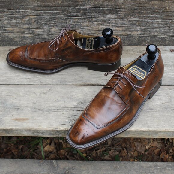 Mezlan Brown Leather Medallion Toe Derby, Men's 10 M, Made in Spain, EUC - Picture 15 of 15